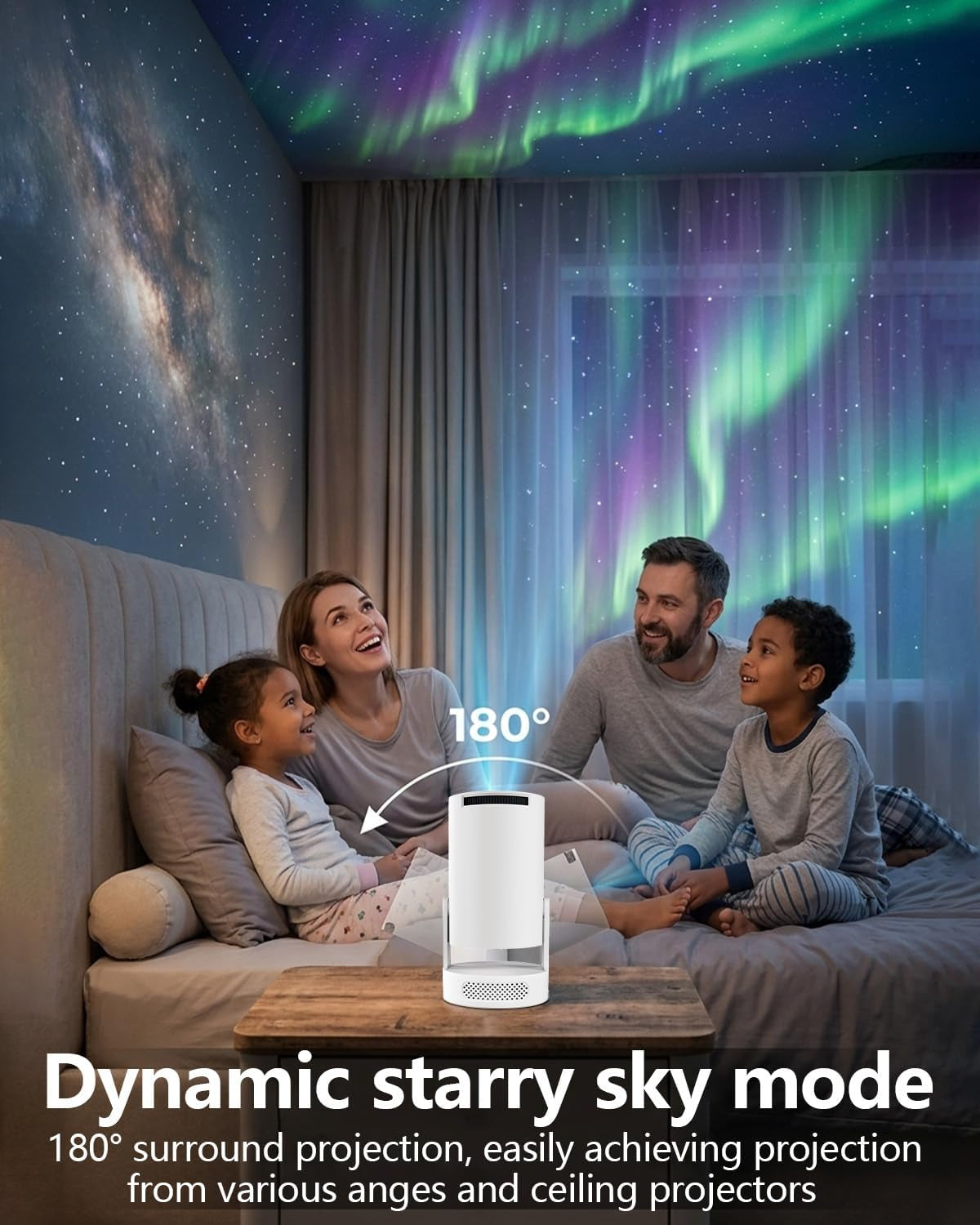 HY300 PRO Projector with Android 11, 4K Support 1080P Full HD, 160 ANSI Smart Projector, Wifi 6 & Bluetooth 5.4, 210° Rotation, Auto Keystone & Motorized Focus, Portable Projector for Outdoor/Home