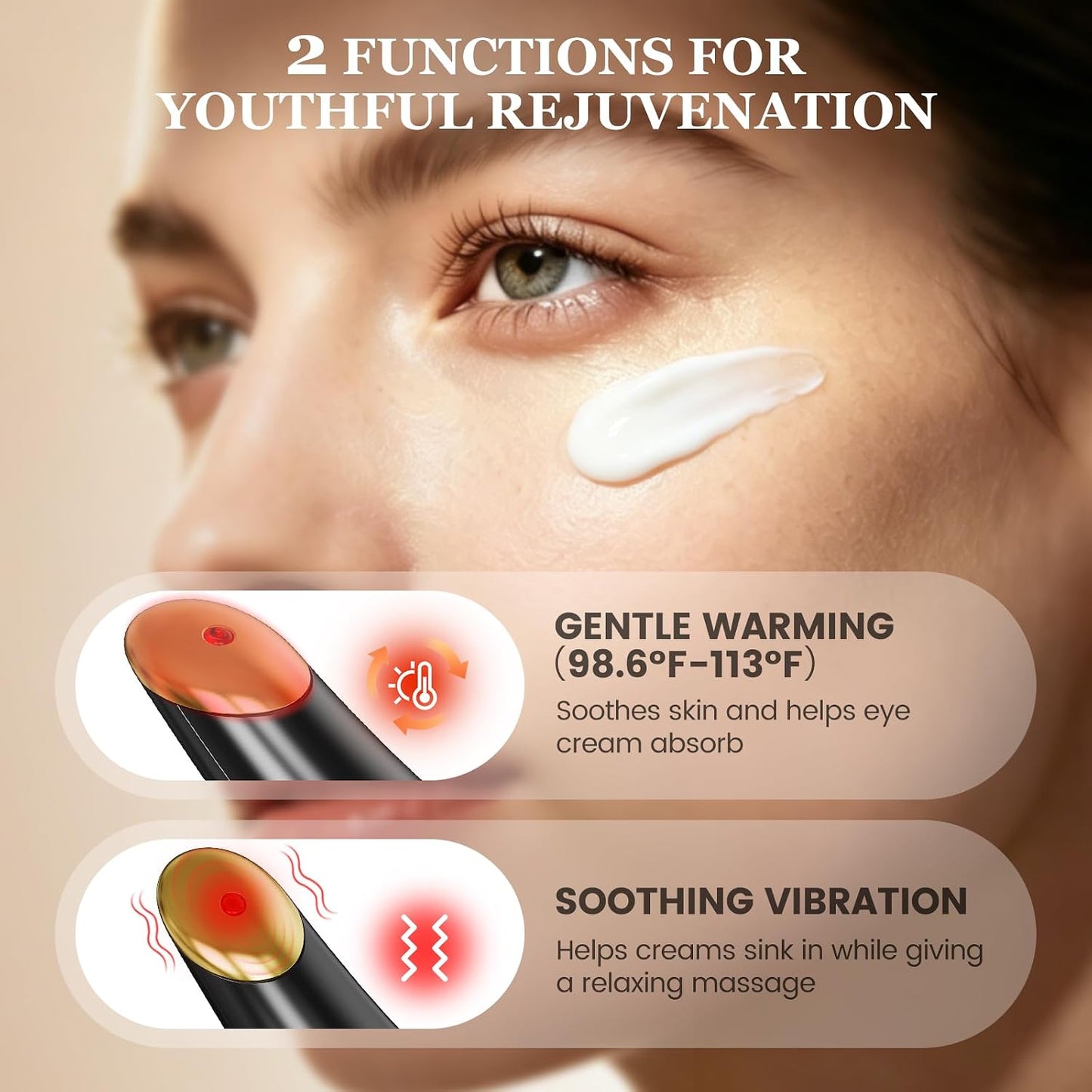 Eye Lift Wand, 3 Modes Eye Massager Wand, Eye Massager for Dry Eyes, Dark Circles and Puffiness, Eye Lifting Device for Fine Lines, Black