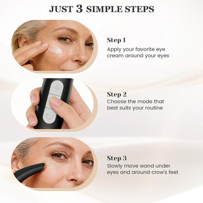 Eye Lift Wand, 3 Modes Eye Massager Wand, Eye Massager for Dry Eyes, Dark Circles and Puffiness, Eye Lifting Device for Fine Lines, Black