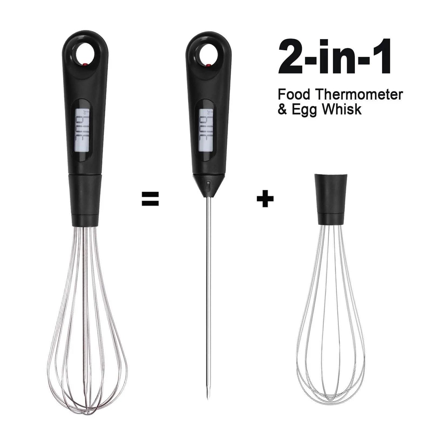 2-in-1 Instant Read Food Thermometer and Egg Whisk