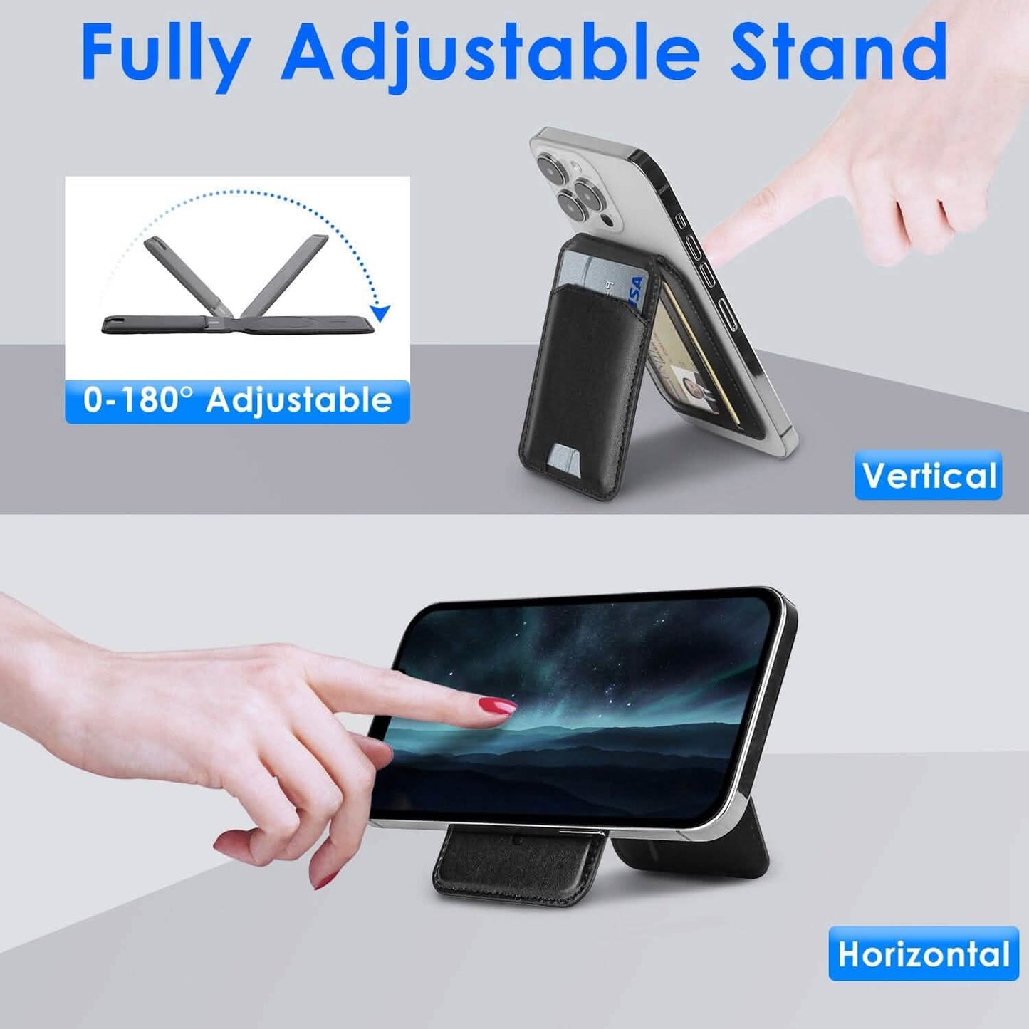 2-in-1 Magnetic Card Wallet Phone Stand