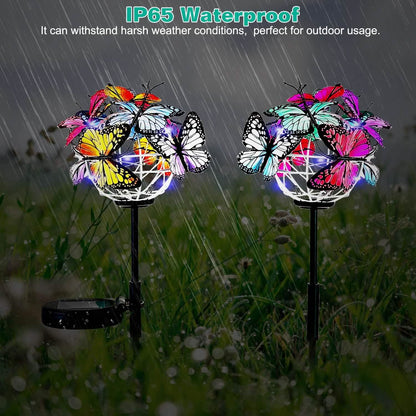 2-in-1 Outdoor Butterfly Solar Light Yard Stake