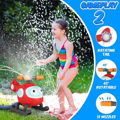 2-in-1 Water Sprinkler Baseball Helicopter Toy