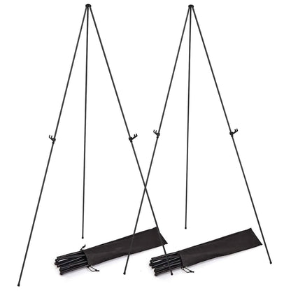 2-Pack: 61" Collapsible A Frame Tripod Easel Iron Alloy Drawing Stand