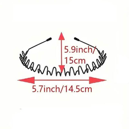 2-Pack: Black Wavy Metal Headband