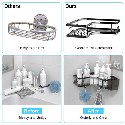 2-Pack: Corner Shower Caddy No Drilling Adhesive Shower Organizer