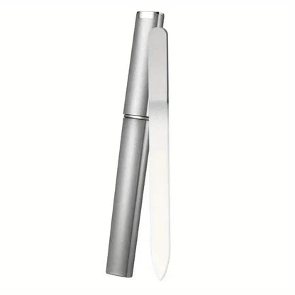 2-Pack: Double-Sided Etched Fingernail Glass Nail File with Case