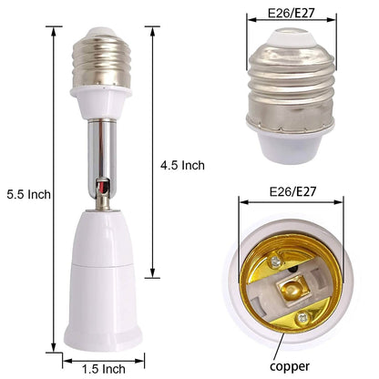 2-Pack: E26/E27 Lamp Holder Extender