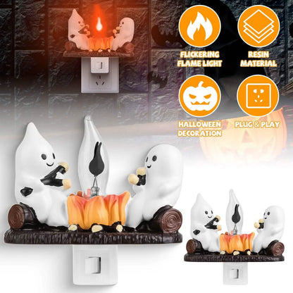 2-Pack: Ghost Campfire Flickering Flame Night