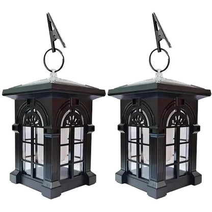 2-Pack: IP65 Waterproof Solar Outdoor Lights With Flickering Flame