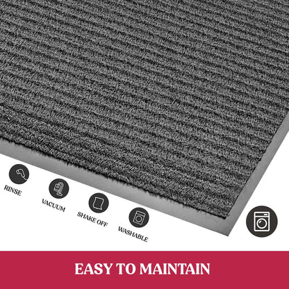 2-Pack: Lux Decor Collection 30'' X 17'' Non-Slip Room Entrance Floor Mats Pair Indoor Outdoor Doormat