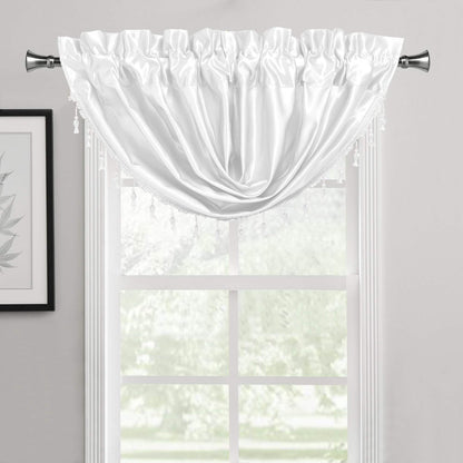 2-Pack: Luxury Waterfall Austrian Beads Trimmed Window Valances