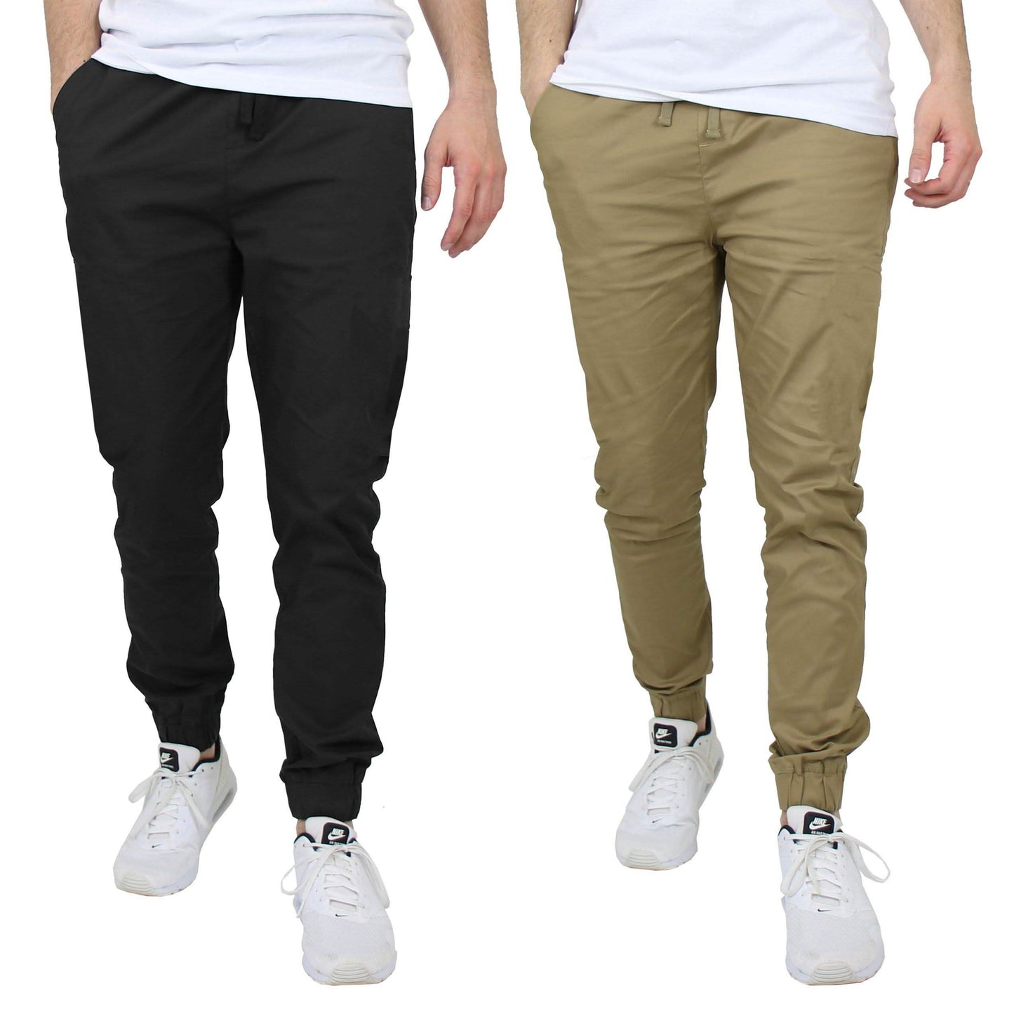 2-Pack: Mens Lightweight Cotton Stretch Jogger Pants