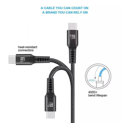 2-Pack: Nylon USB C to USB C Cable 6 Ft. 60W