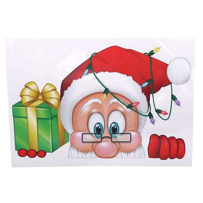 2-Pack: Santa Claus Elk Shop Hotel Christmas Window Double Sided Glass Sticker