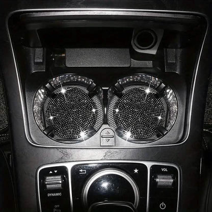 2-Pack: Shimmering Diamond Car Cup Mats