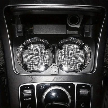 2-Pack: Shimmering Diamond Car Cup Mats