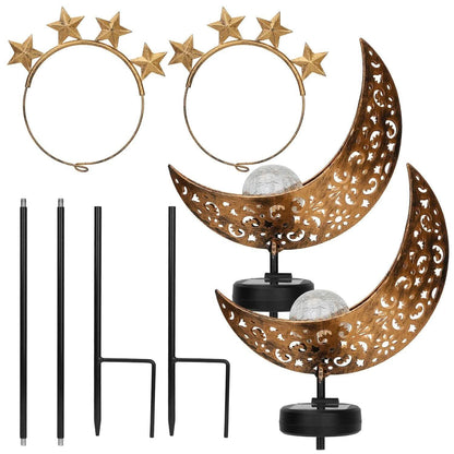 2-Pack: Solar Powered Glass Globe Stake Lamp