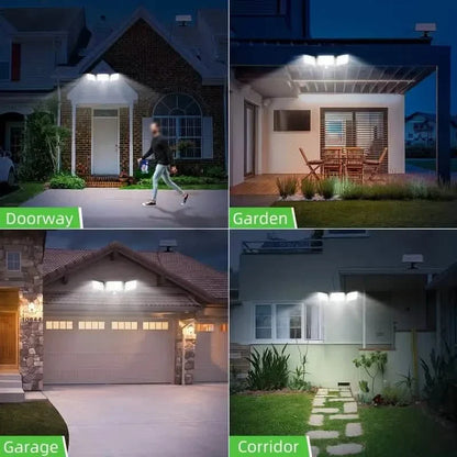 2-Pack: Split Solar Wall Light For Outdoor With Motion Sensor 3 Heads