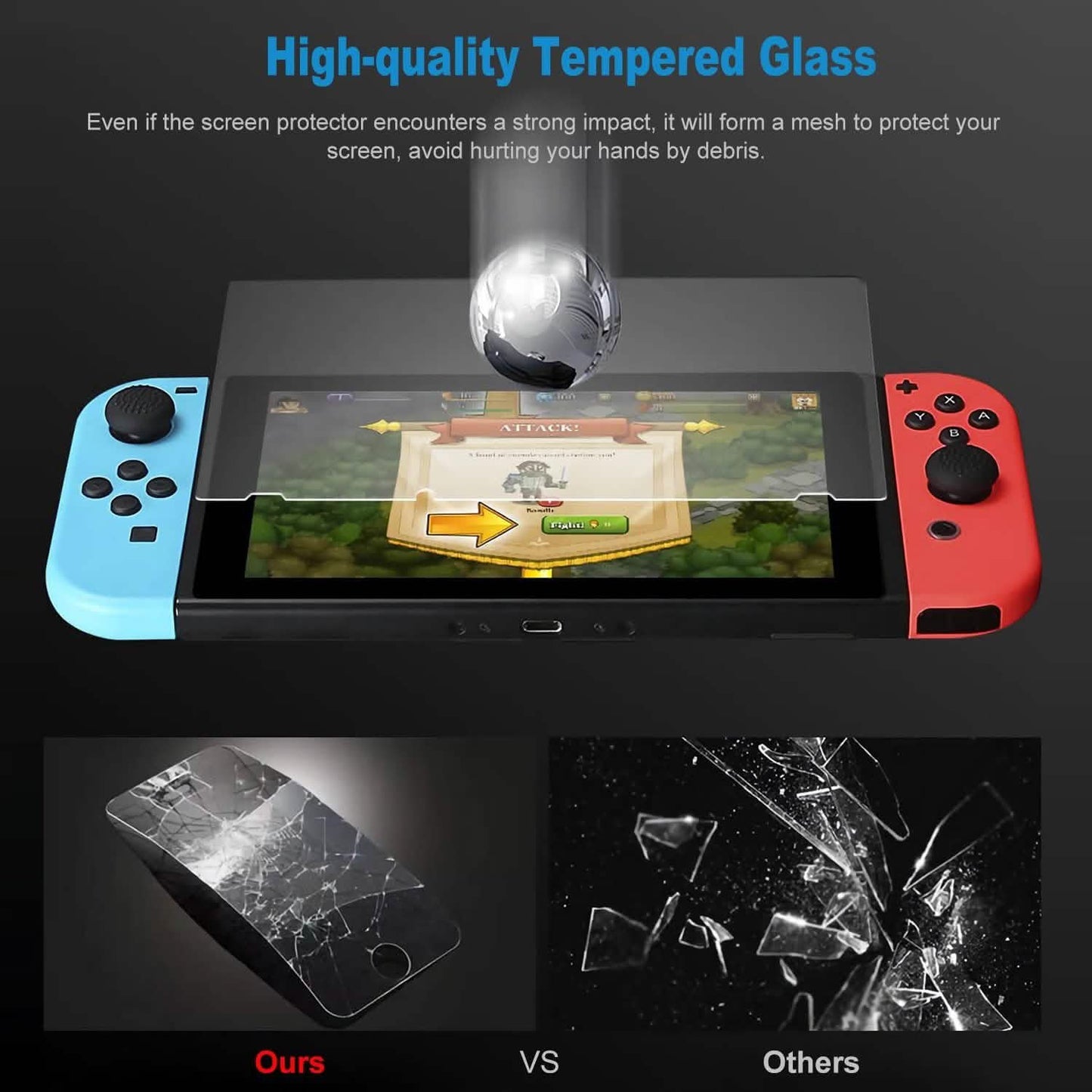 2-Pack: Tempered Glass Screen Protector for Nintendo Switch