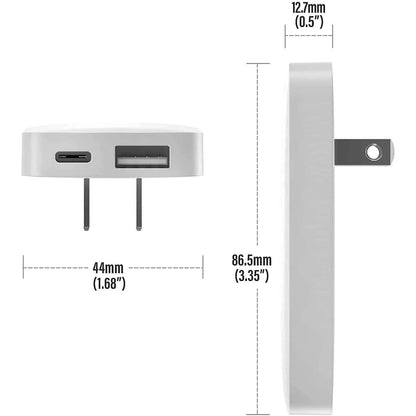 2-Pack: Type C Flat Slim Power Adapter