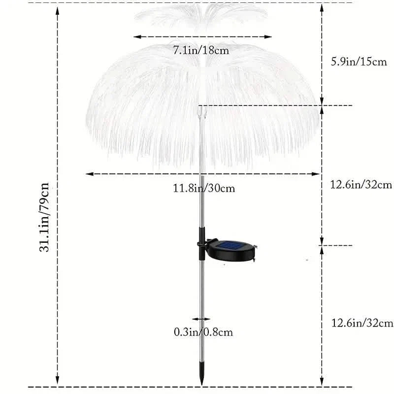 2-Pack: Waterproof Solar Jellyfish Fiber Optic Light