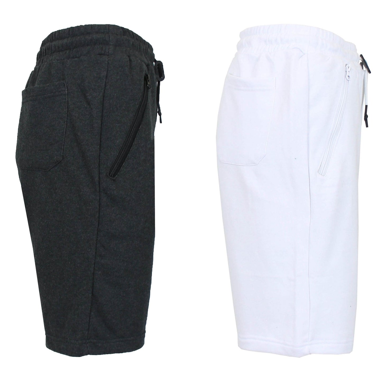 2-Pack: Women's French Terry Zipper Pockets Jogger Sweat Lounge Shorts