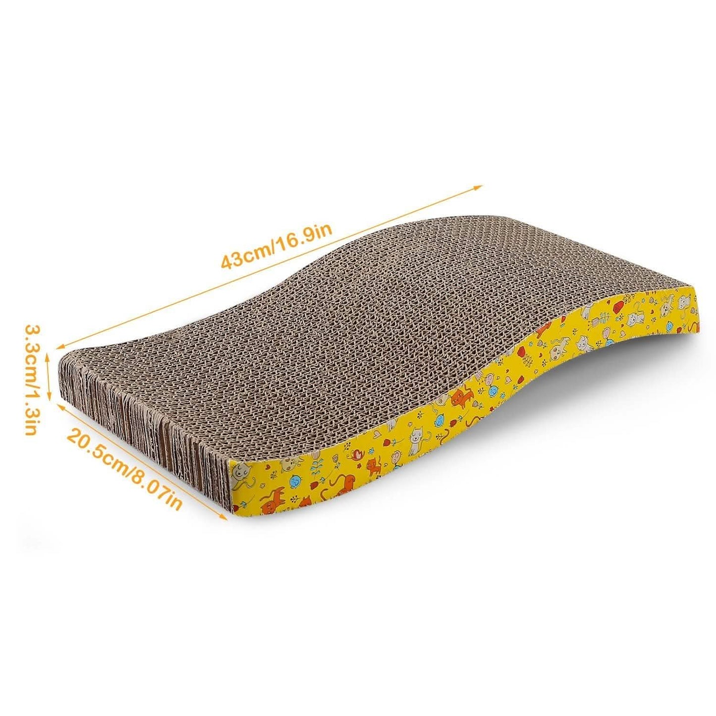 2-Piece: Cardboard S-shaped Curve Cat Scratching Pad