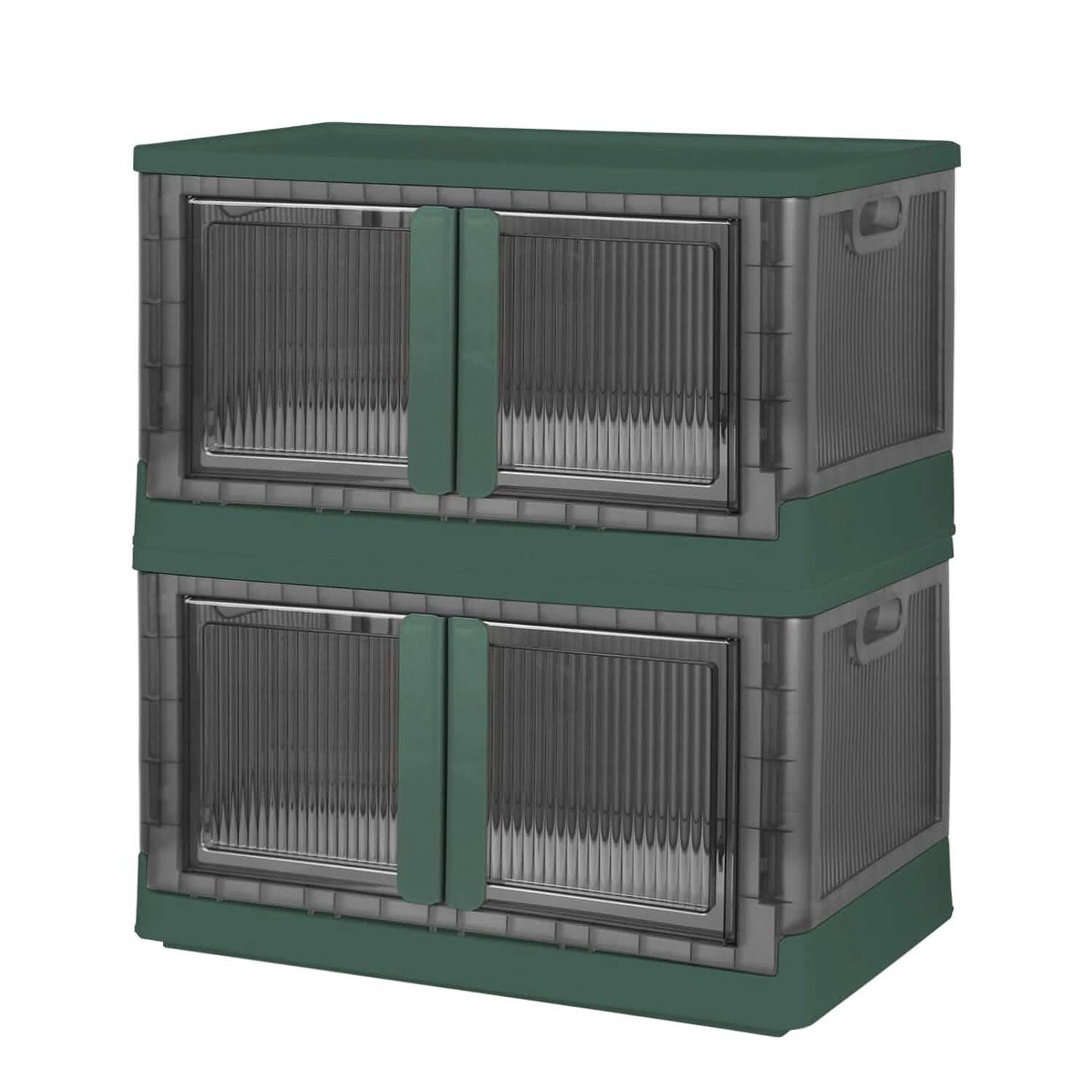 2-Piece: Foldable Stackable Storage Bins with Lid