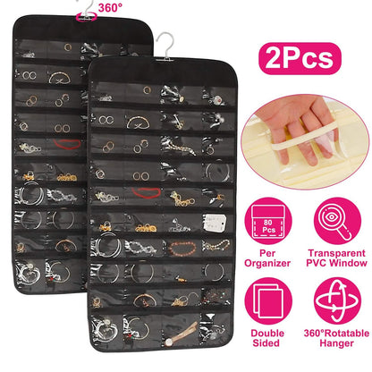 2-Piece: Hanging Jewelry Organizer