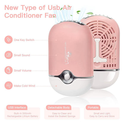 2-Piece: Rechargeable Handheld Mini Eyelash Fan