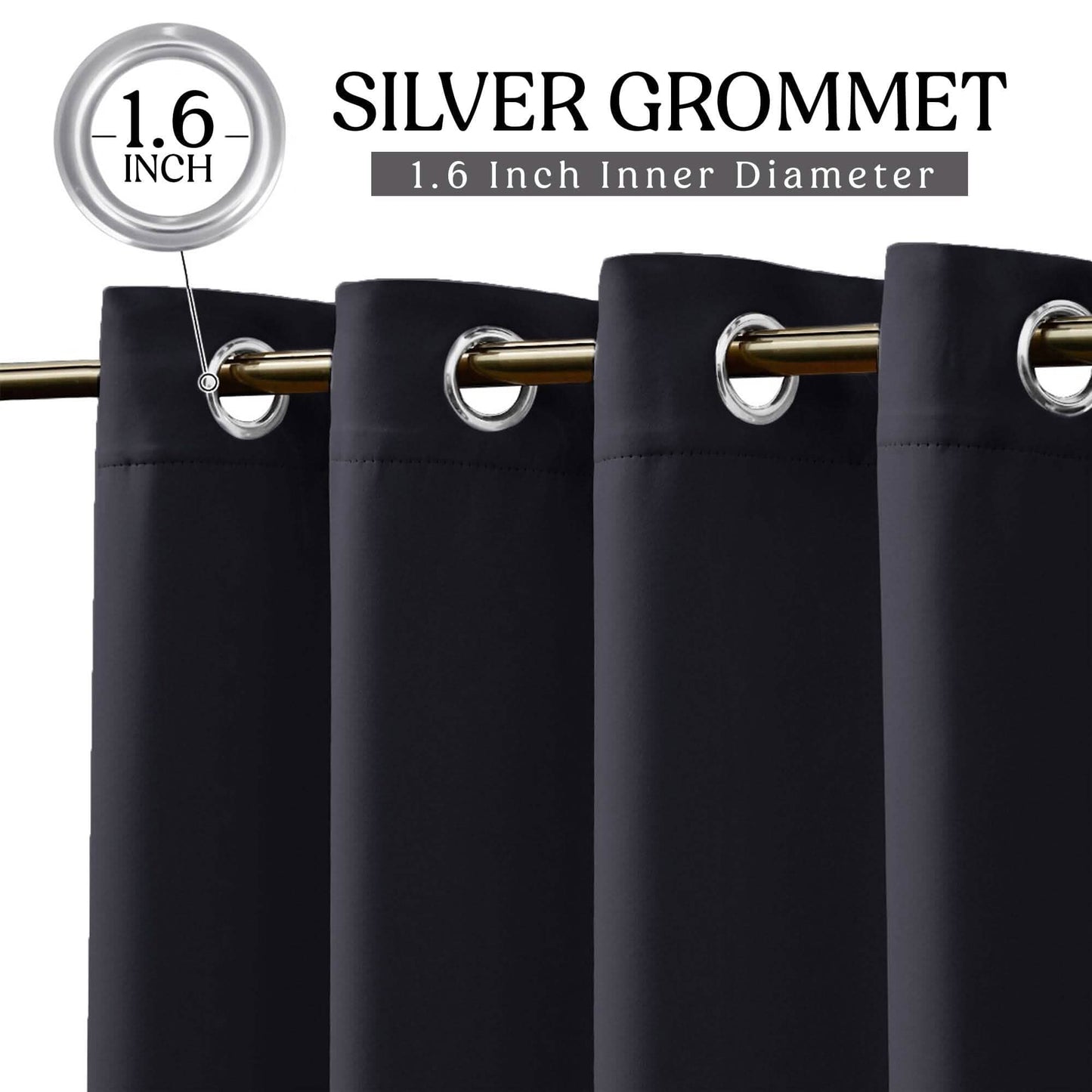 2-Piece Set: Blackout Curtains Double Panel Thermal Insulated Room Darkening Curtain Pair Grommet Top Design