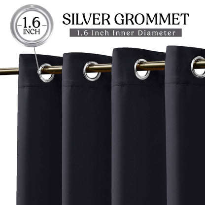 2-Piece Set: Blackout Curtains Double Panel Thermal Insulated Room Darkening Curtain Pair Grommet Top Design
