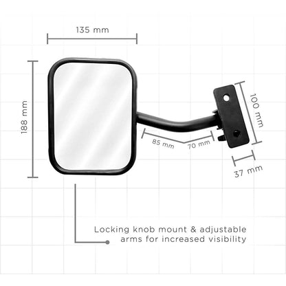 2-Piece Set: Side Mirror Best for 1997-2018 Jeep Wrangler