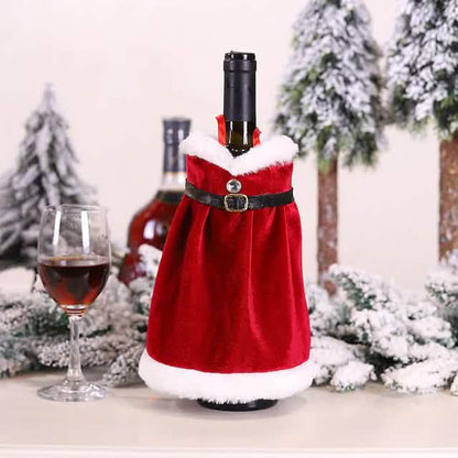 2-Pieces: Christmas Wine Bottle Cover Merry Christmas Decor