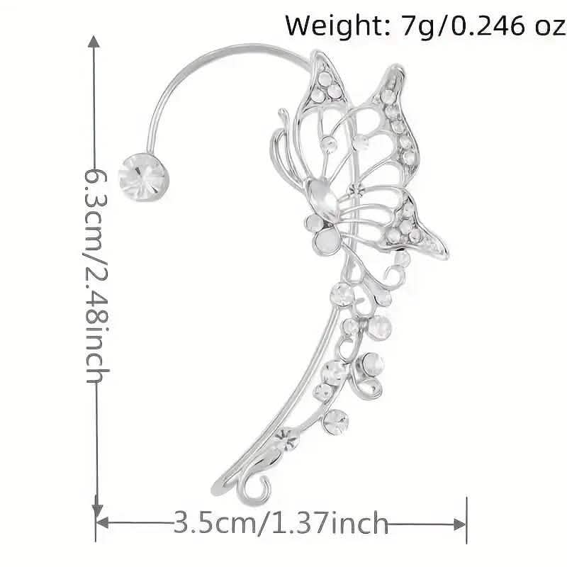 2-Pieces: Trendy Minimalist Style Hip Hop Hollow Butterfly Ear Climber