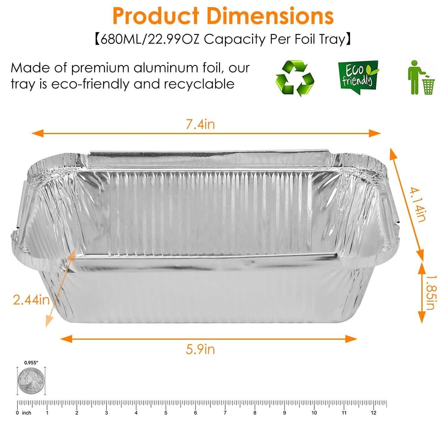 20-Piece: Disposable Aluminum Foil Pans