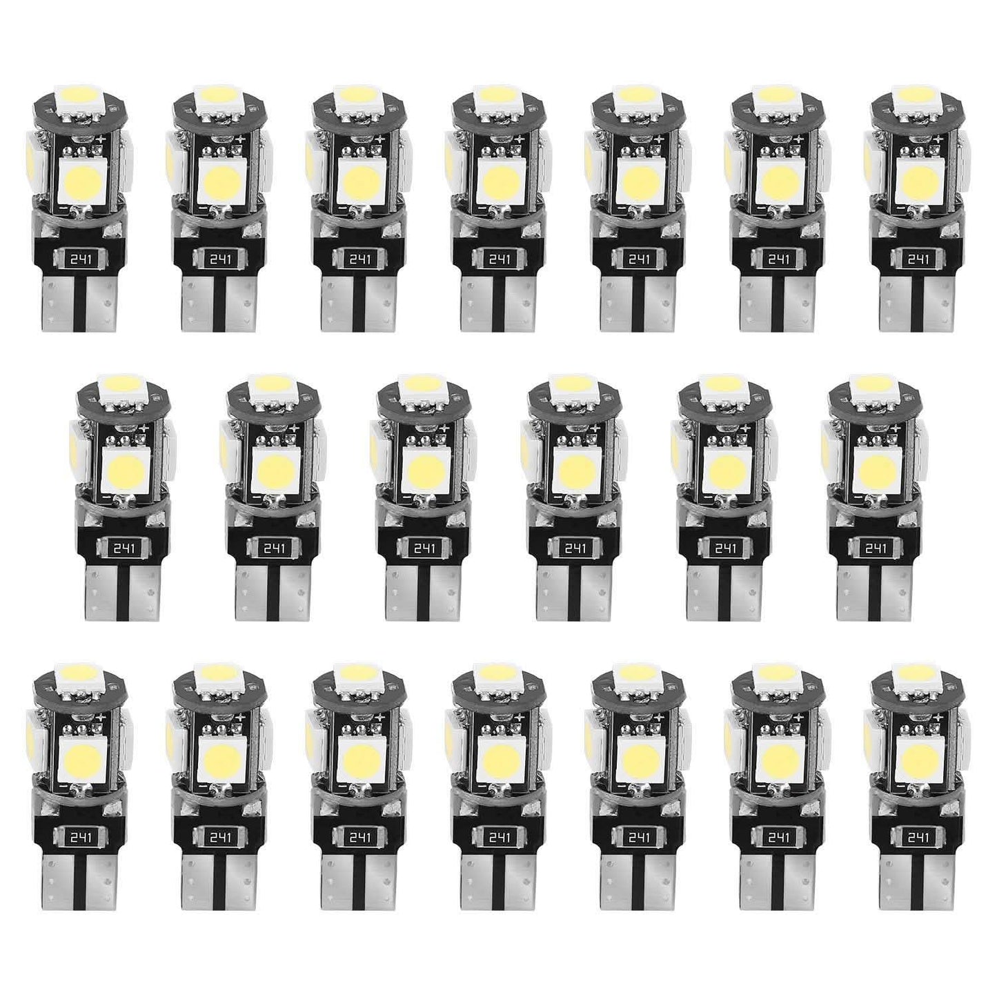 20-Piece: T10 SMD5050 LED Light Bulbs