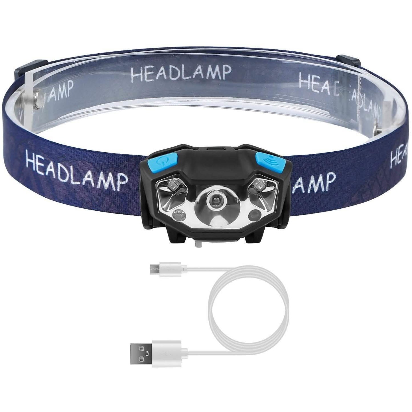 20000LM LED Headlamp USB Rechargeable Wave Motion Sensor Headlight