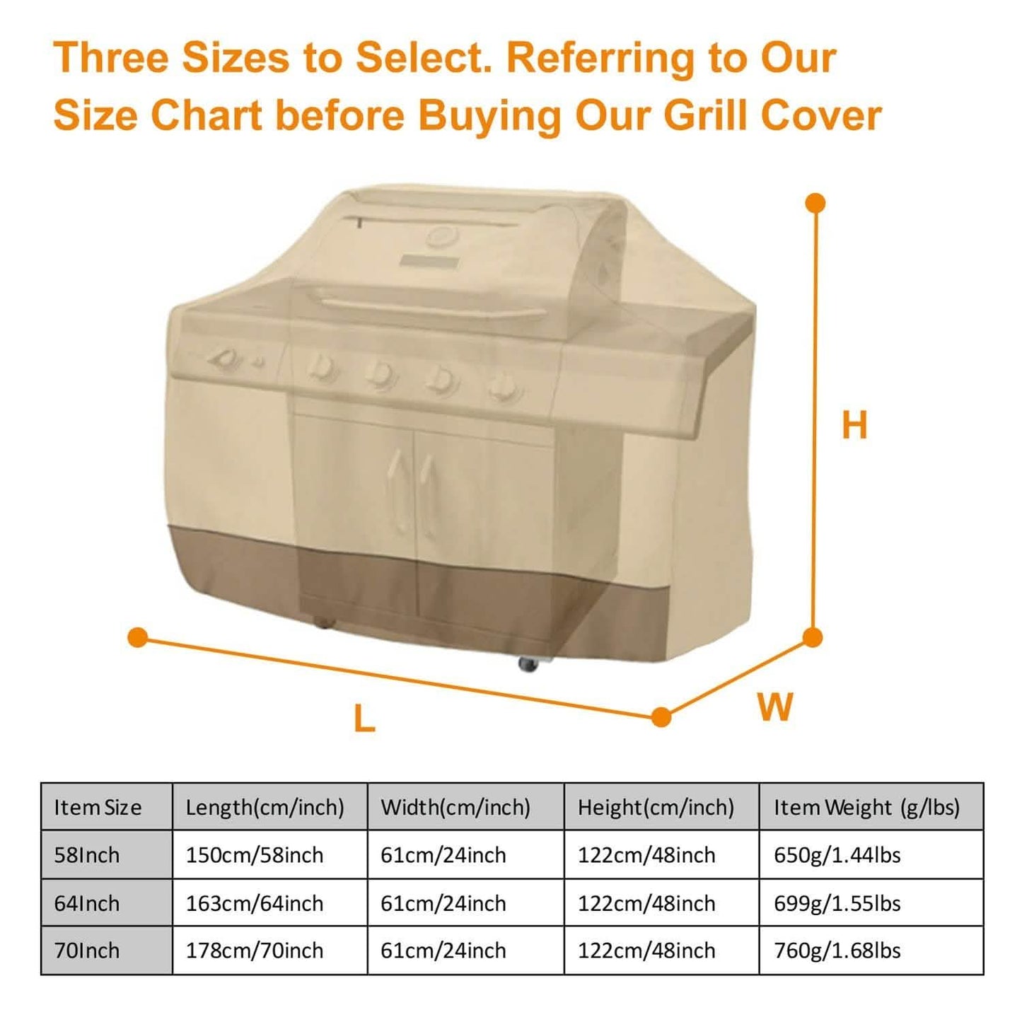 210D Waterproof Outdoor BBQ Grill Cover