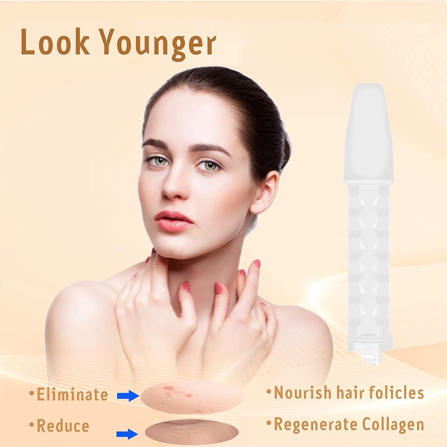 High Frequency Facial Machine Skin Care Tool for Wrinkles Reducing Skin Tightening High Frequency Facial Wand with 4 Tubes