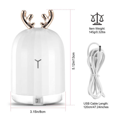 220ml Cool Mist Humidifier Ultrasonic Air Diffuser Atomizer with 7 Color