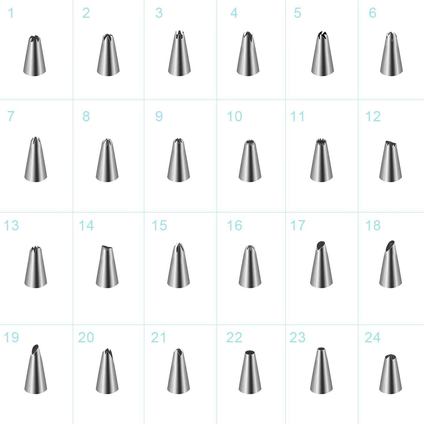 24-Piece: Stainless Steel Cake Decorating Supplies Kit