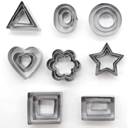 24-Piece: Stainless Steel Cookie Cutters Set