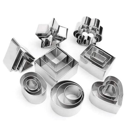 24-Piece: Stainless Steel Cookie Cutters Set