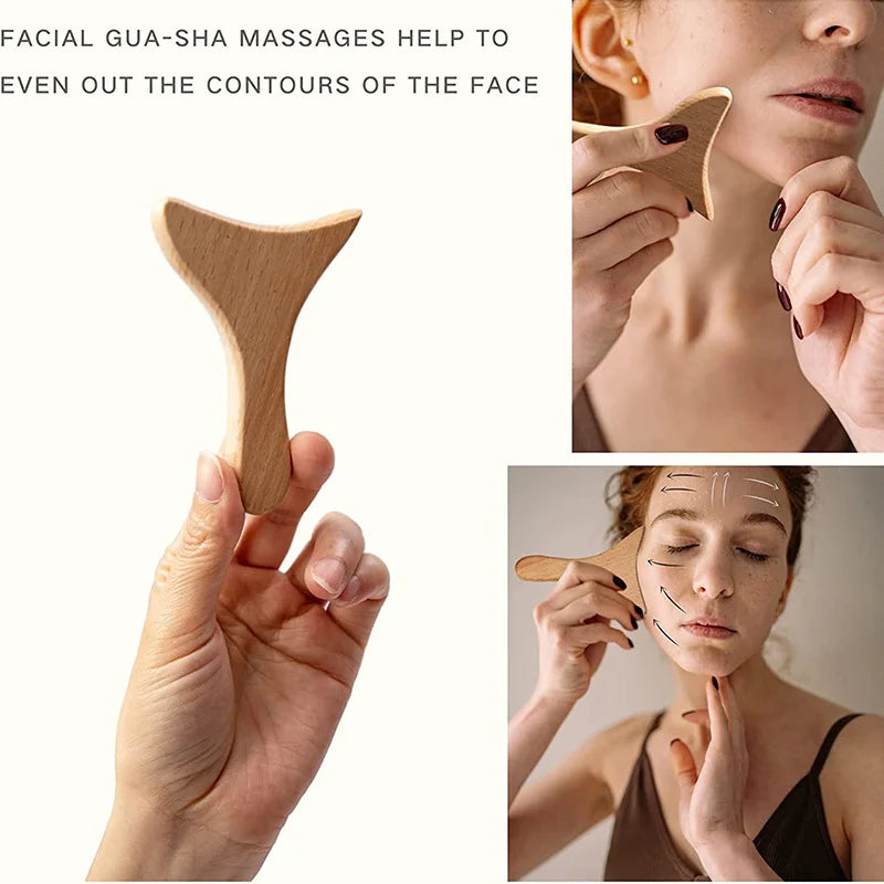 1/7Pcs Face Massager Wooden Face Face Roller Mini Wood Therapy Face Wood Therapy Meridian Massage Kit Facial Roller Lifting