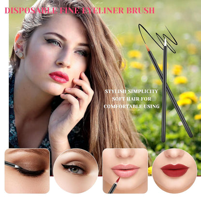 Makeup Mixing Tray with Disposable Accessories Kit - Mascara Wands, Lip Applicators, Hair Clips & Organizer Box