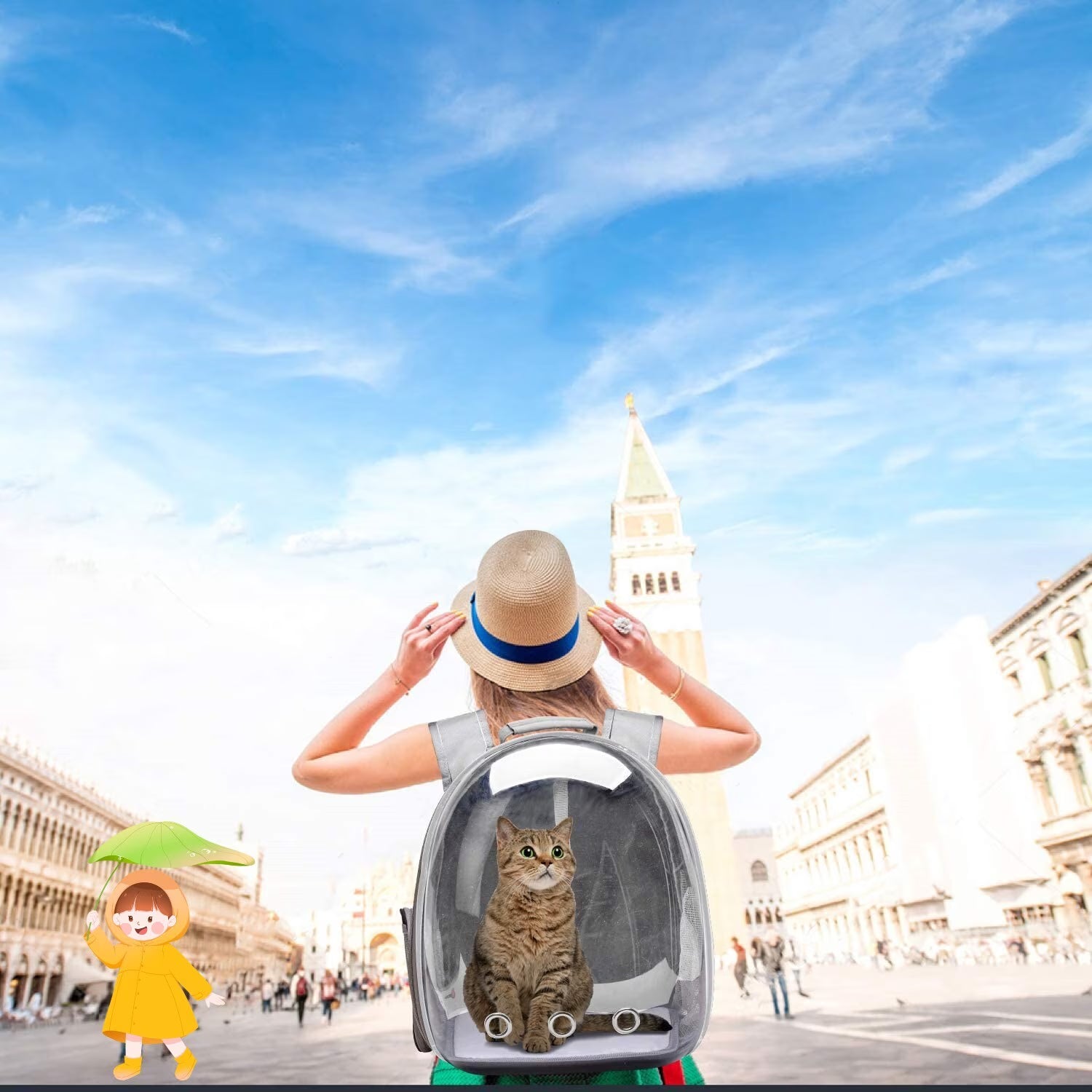 Cat Carrier Backpack, Space Capsule Pet Bag Hiking Backpack, Pets and Small Dogs, Airline-Approved for Travel, Hiking, Walking & Outdoor Use, Gray