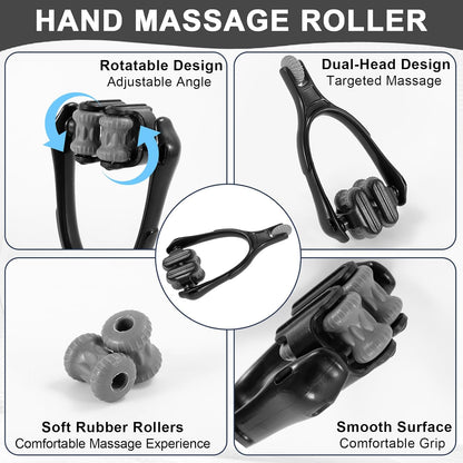 Finger Massager Roller for Finger Hand Massage, Silicone Hand Massager for Arthritis, Trigger Finger Massage Tool for Hand Pain Relief and Carpal Tunnel Relief, for Hands, Palm & Wrist