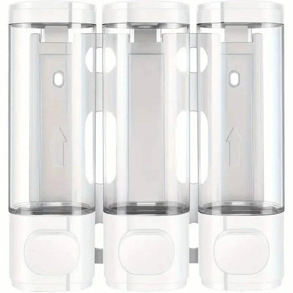 3-Chamber Shower Dispenser - Wall Mounted, No Leakage, No Drill